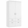 Rauch Möbel Bremen 2-türiger Kleiderschrank, Weiß, 91 cm mit 4 Schubladen für Schlafzimmer und mehr