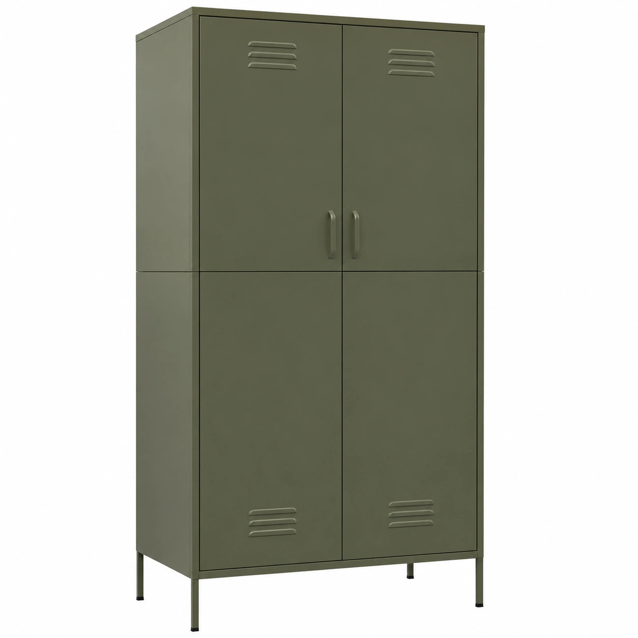 Willood Stahlkleiderschrank Olivgrün 90x50x180 cm mit Verstellbaren Regalböden und Kleiderstange