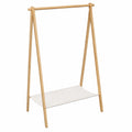 Bambus Kleiderständer klappbar mit Stoffablage und Kleiderstange - 155x86 cm - Holz Garderobe von Spetebo