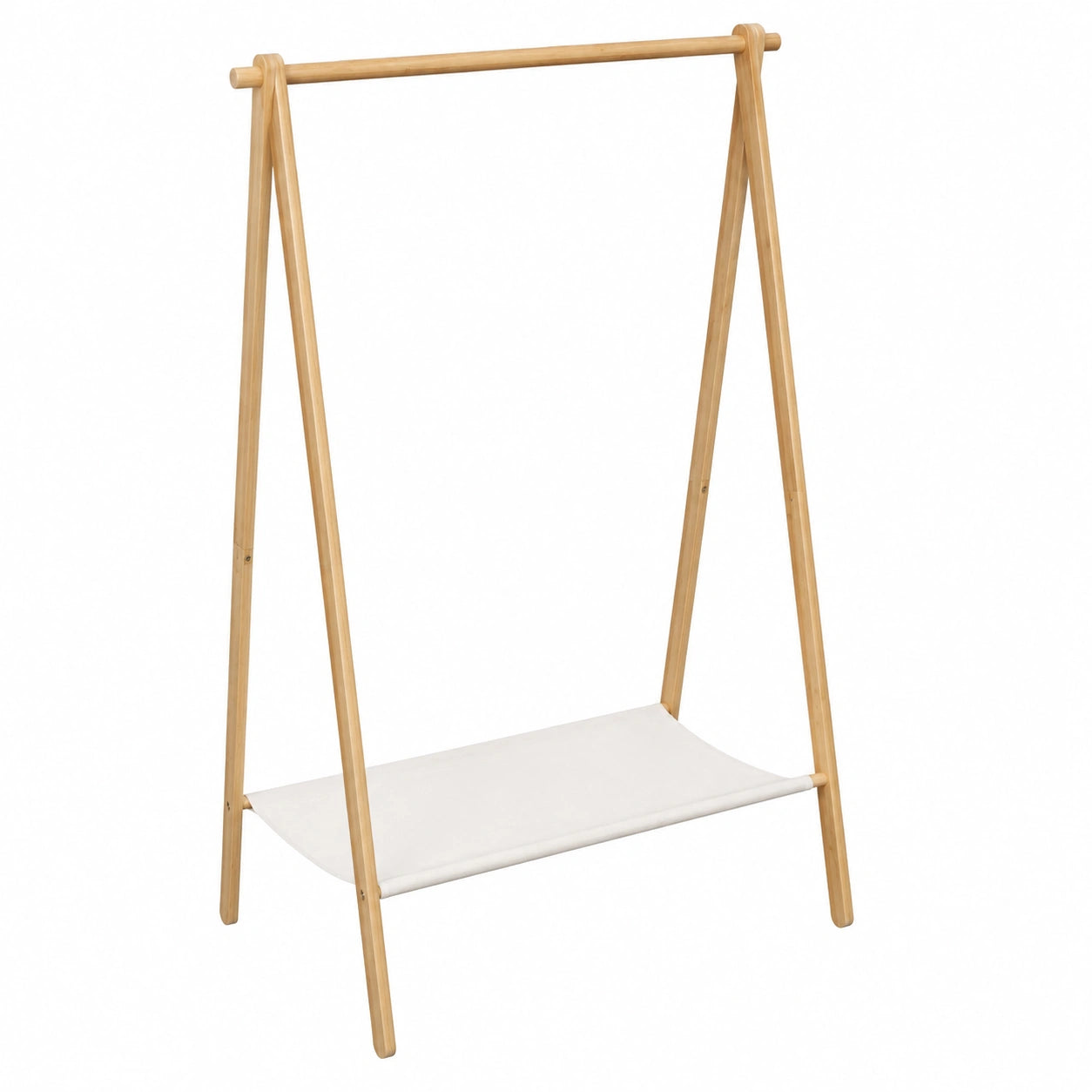 Bambus Kleiderständer klappbar mit Stoffablage und Kleiderstange - 155x86 cm - Holz Garderobe von Spetebo