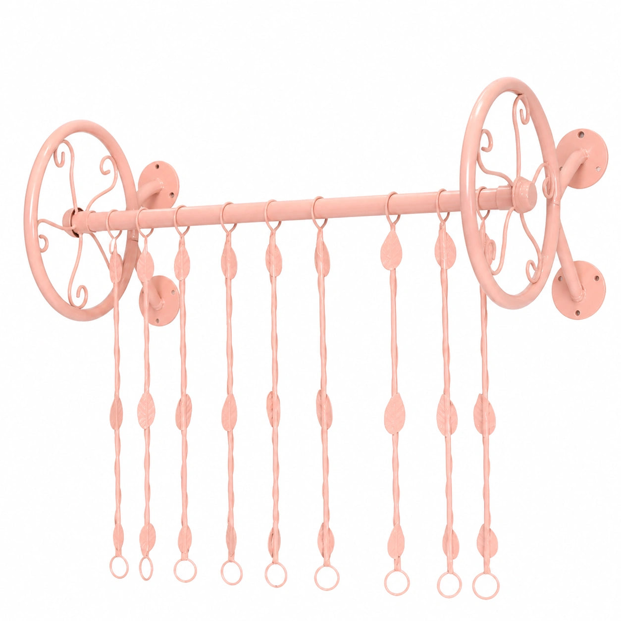 Rosa Metall-Wandgarderobe, Minimalistischer Kleiderständer für Einzelhandel, Schwere Gewerbestange