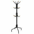 SONGMICS Metall-Garderobenständer mit 12 Haken, stabiler Jackenständer für Mäntel und Taschen, ideal für Flur und Schlafzimmer, schwarz