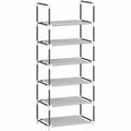 Modulares WOLTU Schuhregal, 8-stufiger Stoffschrank für 24 Paar Schuhe, Grau 60x29x140 cm