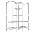 Großer Metall-Kleiderschrank mit 2 Stangen und Ablagen, 178x128x44,5cm, bis 400kg belastbar