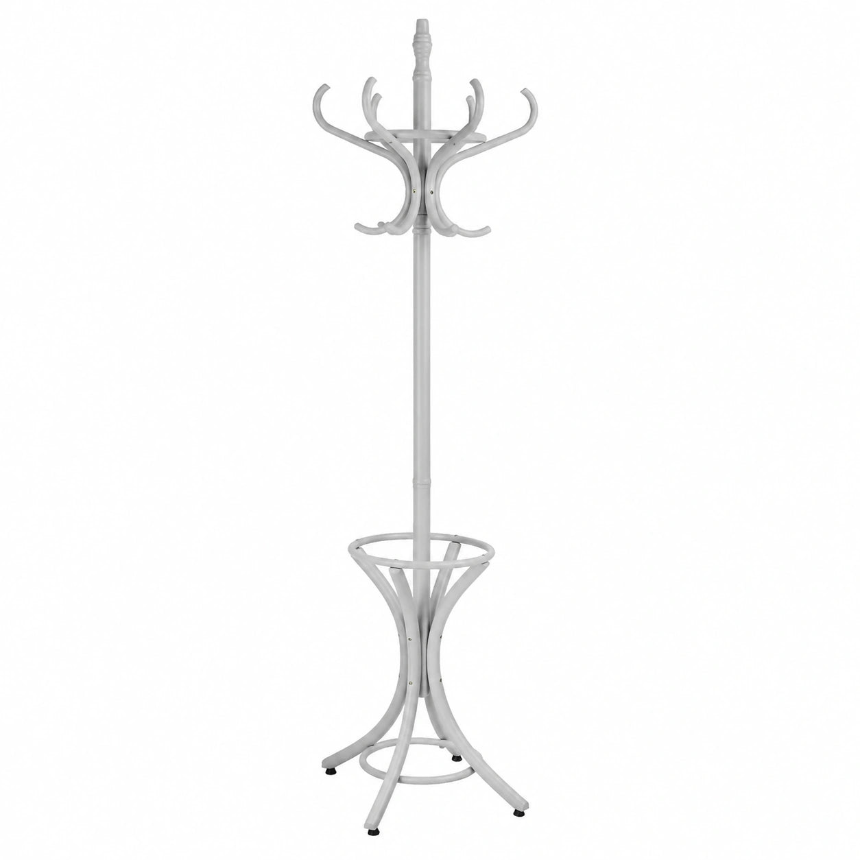 GOPLUS Holz-Garderobenständer mit Schirmhalter, 12 Haken, 184 cm, Farbwahl, Grau