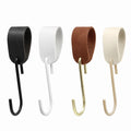 Vegane Ledergarderobenhaken mit S-Haken, 6er Set in Beige