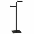 Moderner Kleiderständer aus Metall mit Massivholzsockel, freistehend, baumförmig, doppelsäulig, 180 cm, schwarz