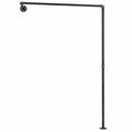 Industrielle Kleiderstange Wandgarderobe - L-Form, schwarz, Metall, verschiedene Größen