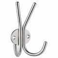 Edelstahl-Doppelhaken für Garderobe, Silber, 13 cm