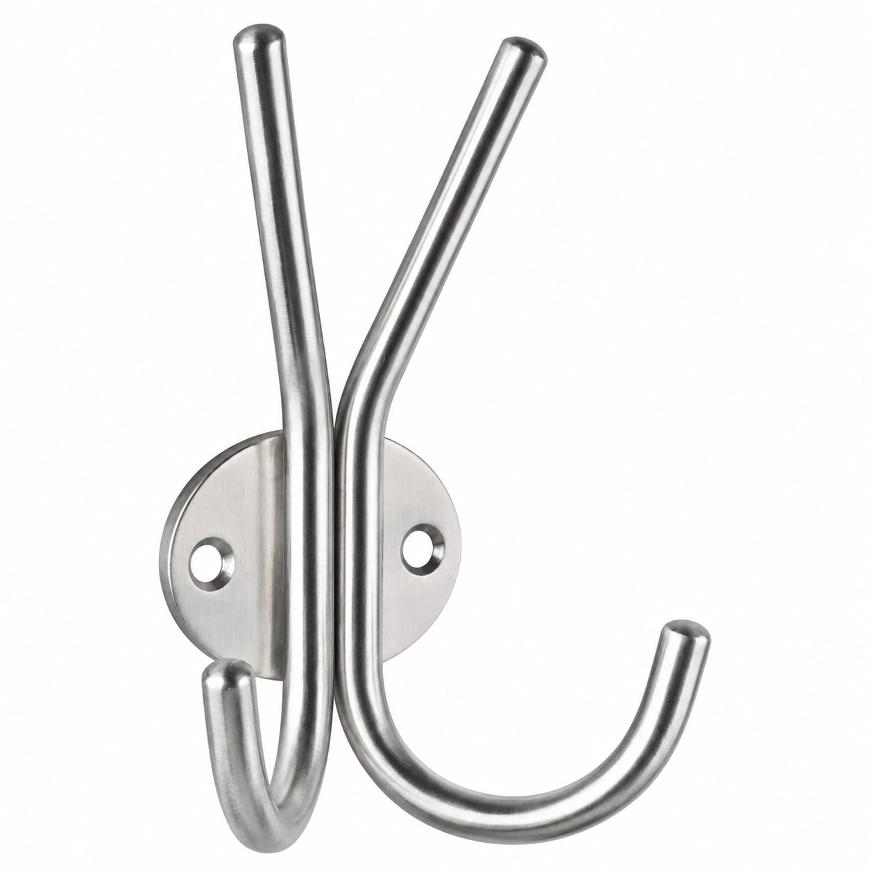 Edelstahl-Doppelhaken für Garderobe, Silber, 13 cm