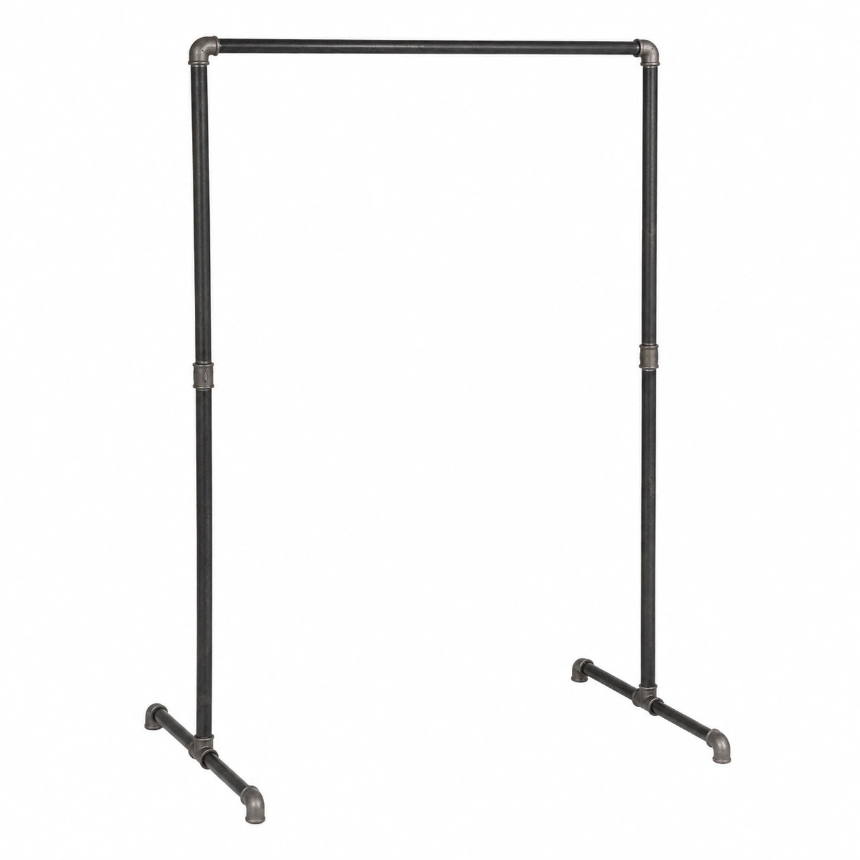 Industrieller Kleiderständer aus Metall, 100 x 180 cm, stabil und schwarz für Jacken und Mäntel
