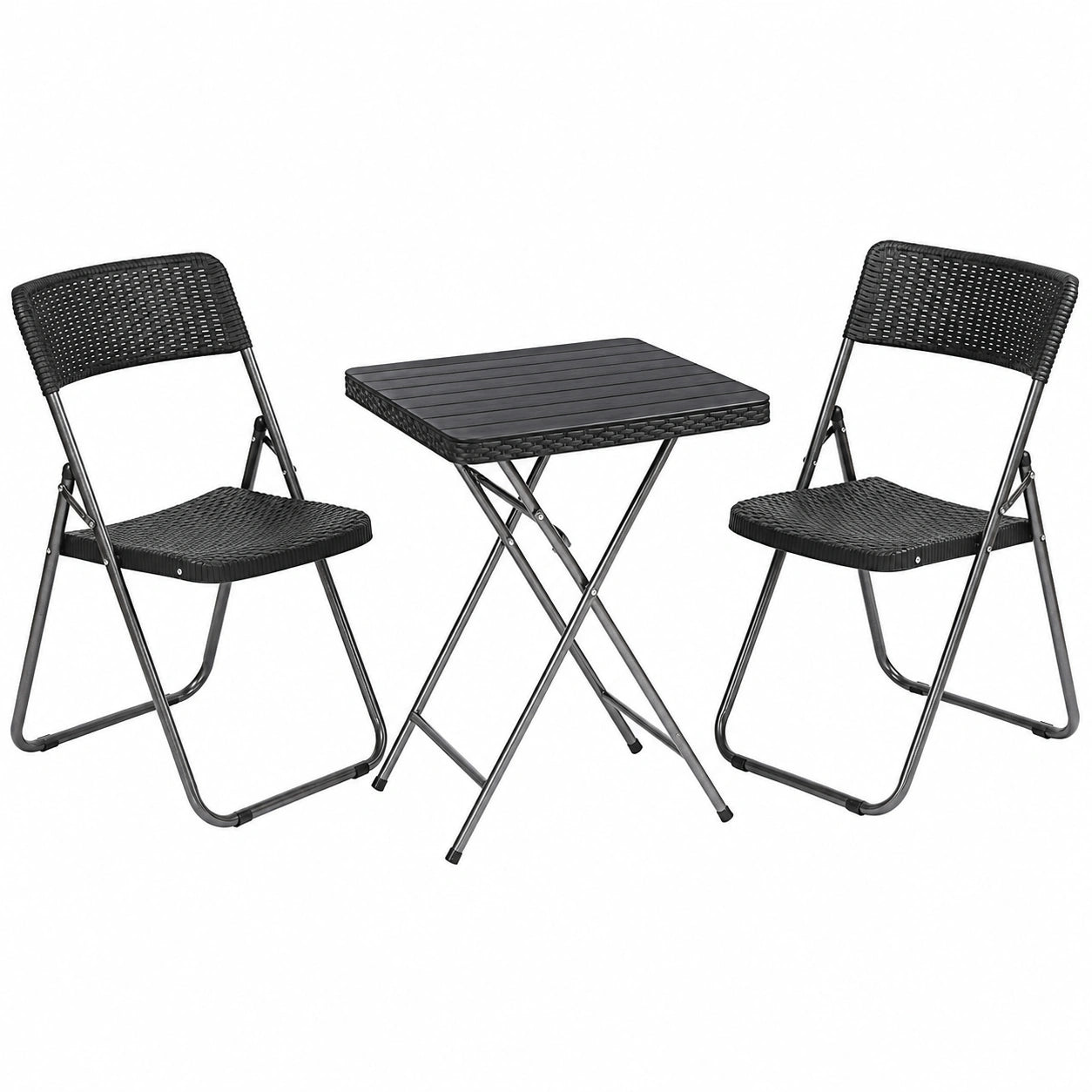 Sekey 3-teiliges Balkonmöbel-Set klappbar, für 2 Personen, wetterfester Rattan