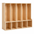 VEVOR Kinder-Garderobe aus Holz mit 10 Haken und Fächern, Aufbewahrung für Kinderzimmer & Kita