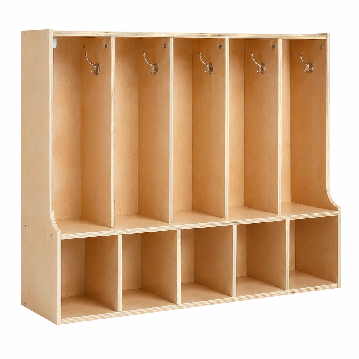 VEVOR Kinder-Garderobe aus Holz mit 10 Haken und Fächern, Aufbewahrung für Kinderzimmer & Kita