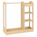 Kinder-Garderobenständer mit Spiegel und Ablagen, Prinzen- und Prinzessinnen-Design, Holz