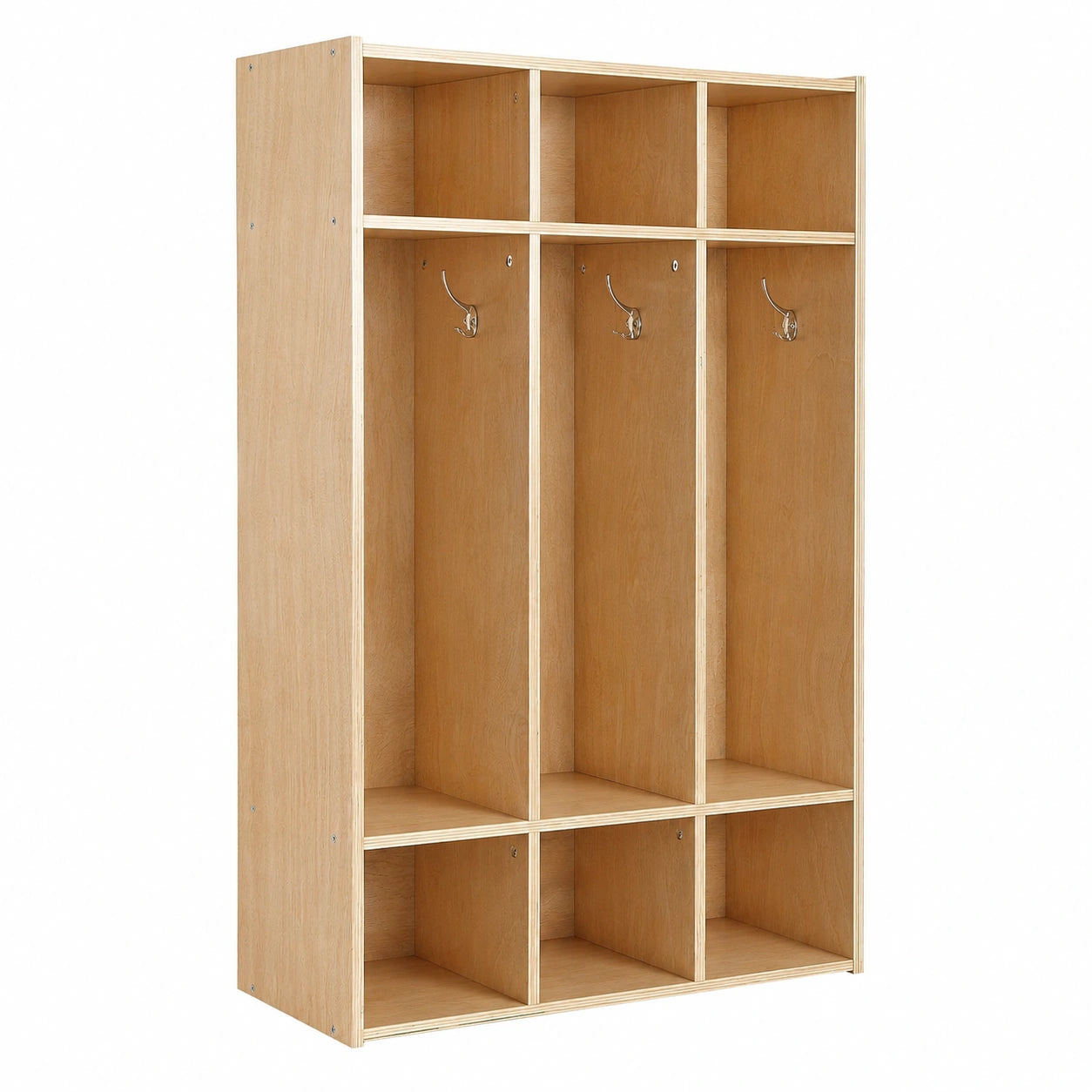 Kinderkleiderschrank aus Holz mit Haken und Fächern für Schlafzimmer
