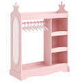 LUE BONA Kinder Garderobe aus Holz mit Spiegel und Kleiderstange, rosa, 85x34x112 cm