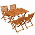 Hochwertiges Gartenmöbel Set aus FSC® Akazienholz, stabiler Tisch und klappbare Stühle